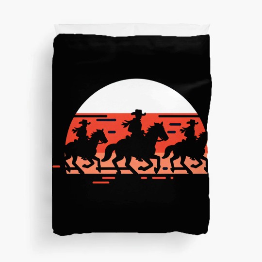 Cowboy Sunset Silhouette Duvet Covers
