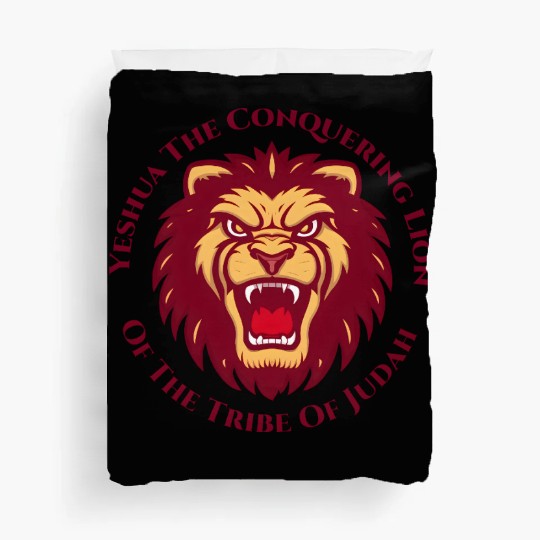 Yeshua Hamashiach the Conquering Lion of Judah Lon Duvet Covers