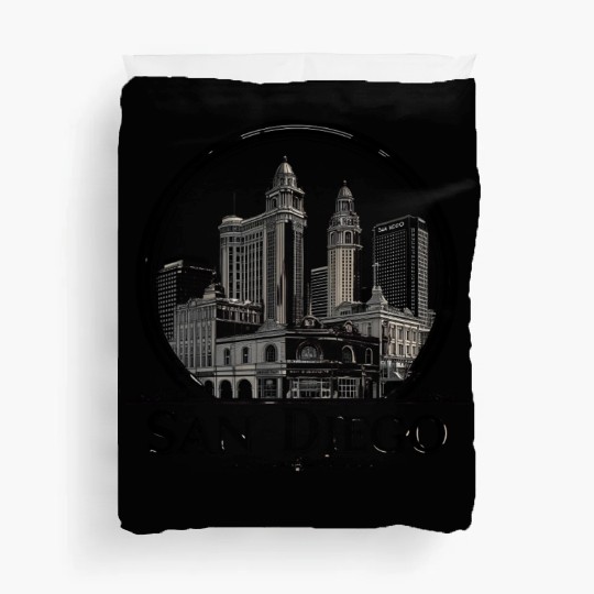 san diego california skyline_modern cityscape art Duvet Covers