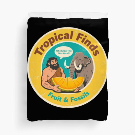 Caveman Mammoth Retro Ancient Fruit Discovery Duvet Covers