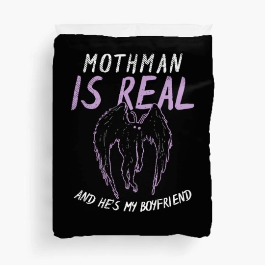 Mothman Is My Boyfriend For Cryptid Lover Duvet Covers