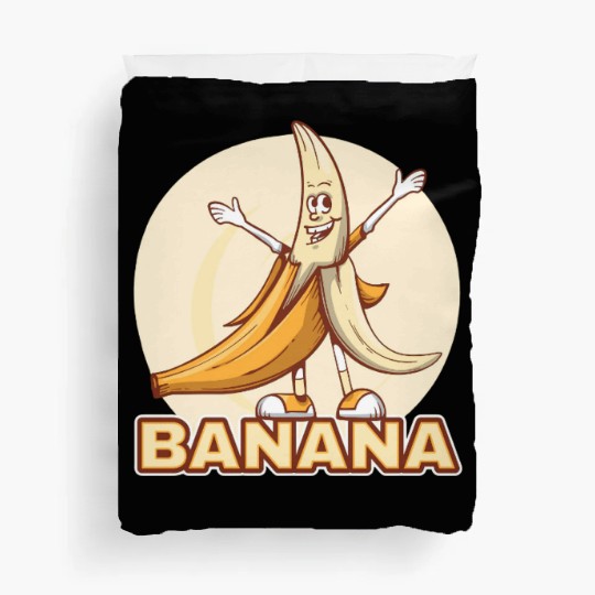 Playful Banana Character Illustration Duvet Covers