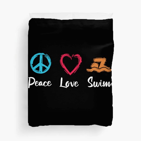 Peace Love Swim Duvet Covers