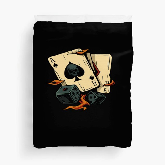 Floral Skull with Cards & Dice Duvet Covers