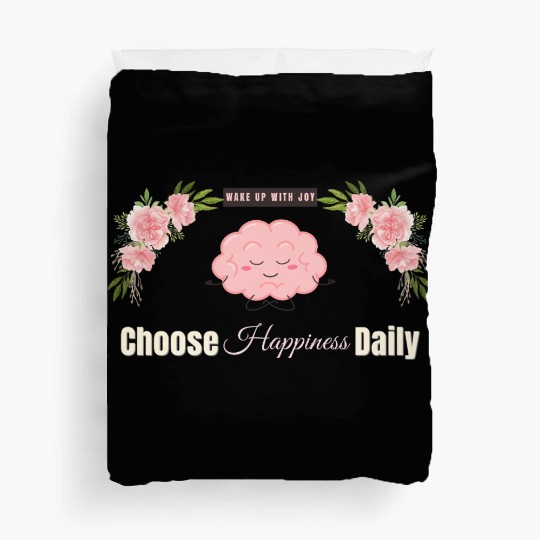 Choose Happiness Brain Design - Mental Wellness Duvet Covers
