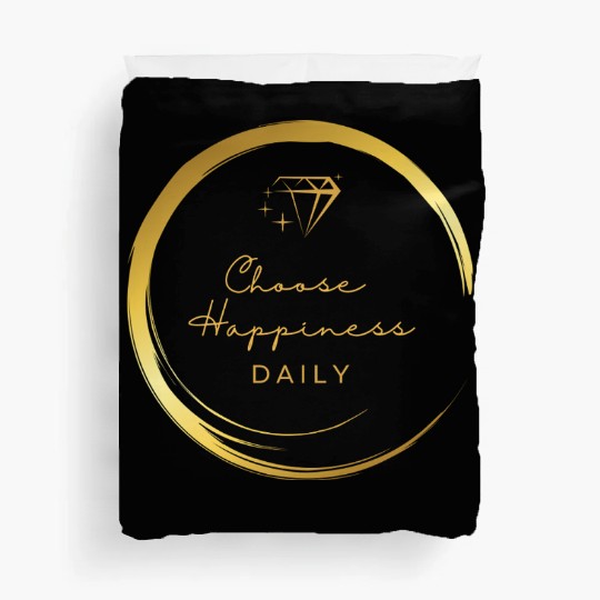 Choose Happiness Luxury Design - Gold Empowerment Duvet Covers