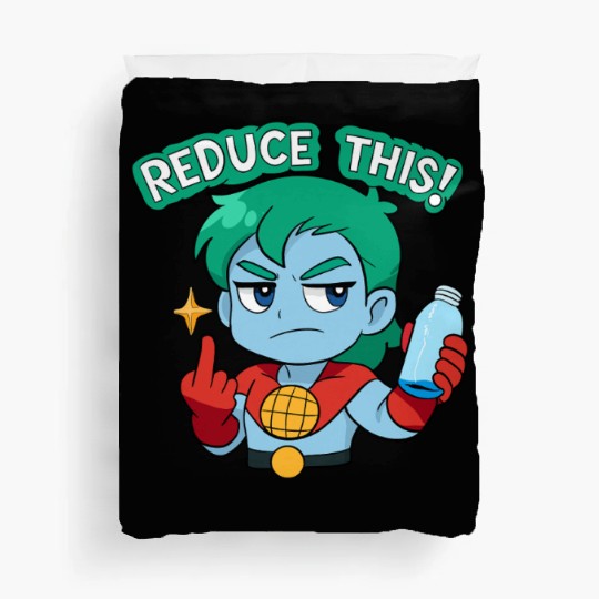 Chibi Style Captain Planet Reduce This!Design Duvet Covers