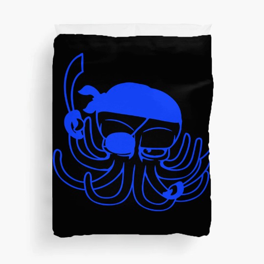 Octopus pirate crew captain sailor buccaneer sail Duvet Covers