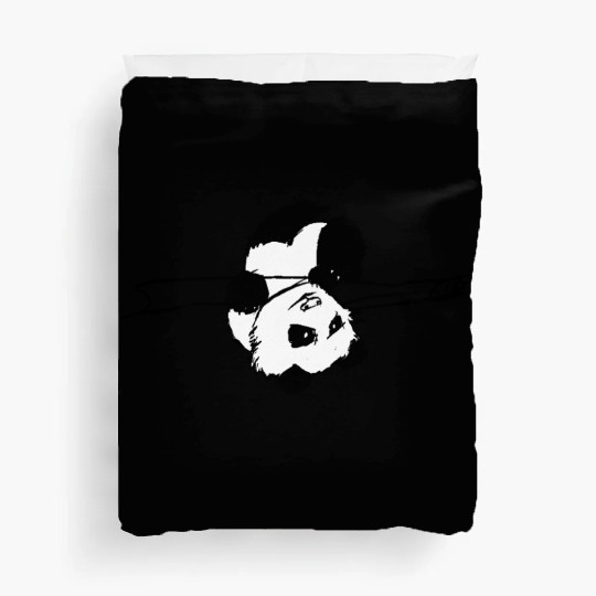 Cute Panda on Bamboo Duvet Covers Accessory, Minimalist