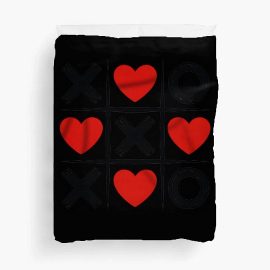 Tic Tac Toe Love Cute Hearts Game Design Duvet Covers