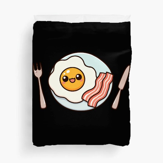 Whimsical Sunny Side Fried Egg Design Duvet Covers