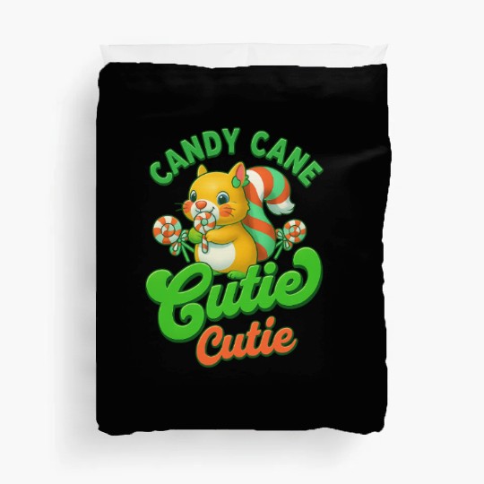 Candy Cane Cutie – Sweet Squirrel Holiday Design Duvet Covers