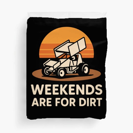 Sprint Car Racing Dirt Track Speed Oval Race Duvet Covers