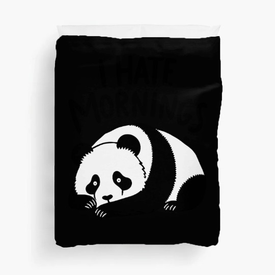 Panda I Hate Mornings Saying Duvet Covers