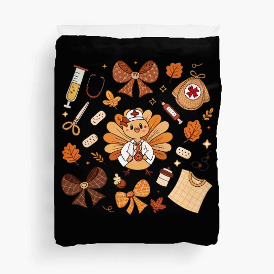 Boho Floral Nurse Thanksgiving Duvet Covers