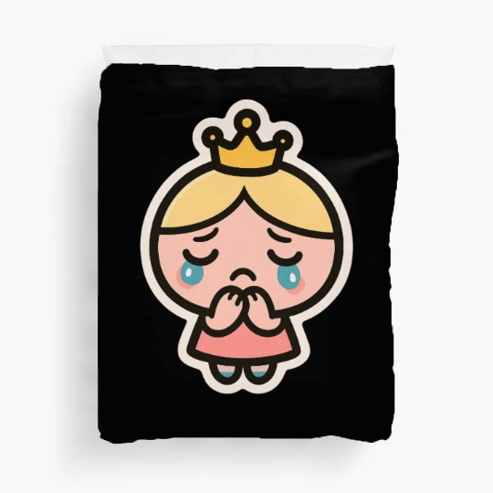 Crying Bubi – Cute Sad Girl Blob Sticker Duvet Covers