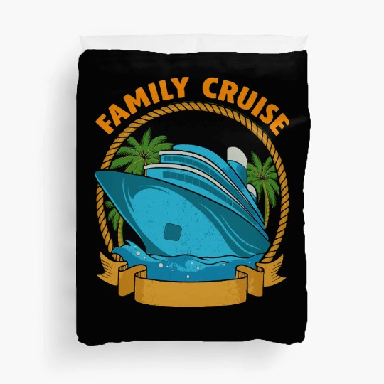 Family Cruise Ship Palm Trees Rope Duvet Covers