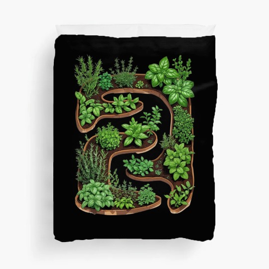 City Herb Garden Oasis Blueprint Duvet Covers