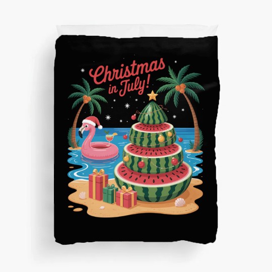 Christmas In July Watermelon Xmas Tree Santa Duvet Covers