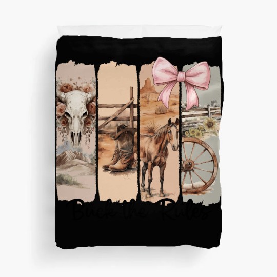 Funny Western Brushstroke Buck The Rules Duvet Covers