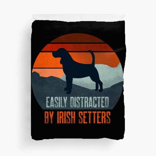 Easily Distracted By Irish Setters Dog Walking Duvet Covers