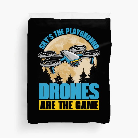 Drone Enthusiast Sky's The Playground Quadcopter Duvet Covers