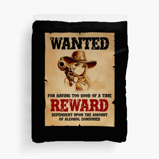 Wanted Cowgirl Reward Poster Duvet Covers