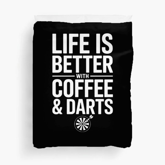 Coffee and Darts Caffeine Dart Player Duvet Covers