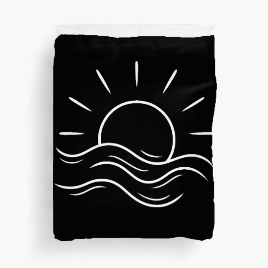 Serene Sunrise Over the Ocean Waves Duvet Covers