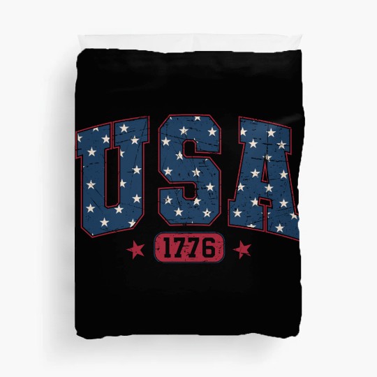 Usa 1776 Svg 4th of July Usa Varsity Duvet Covers