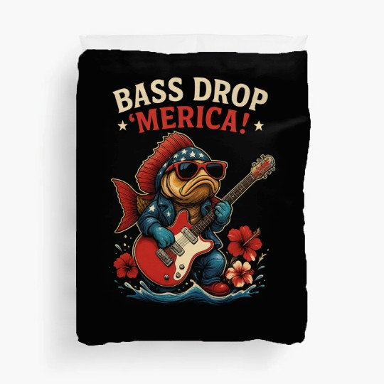 Bass Drop 'Merica! Fishing Duvet Covers