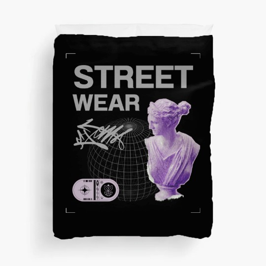 Purple White Urban Street Wear Duvet Covers
