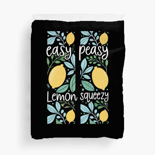 Easy Peasy Lemon Squeezy Cute Lemon Art Duvet Covers