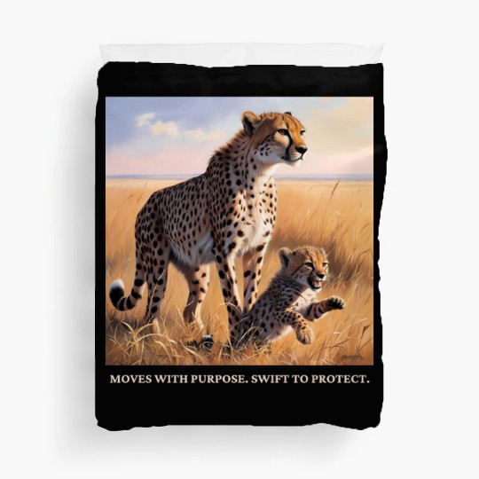 Mama Cheetah and Cub Duvet Covers