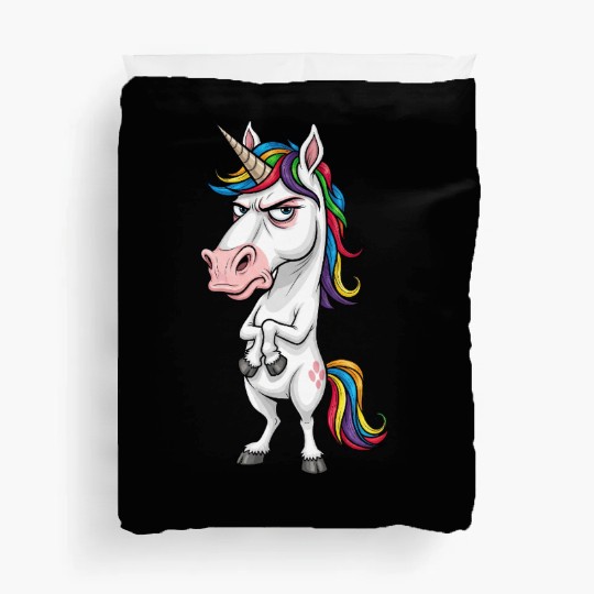 Moody Rainbow Unicorn: Not Today! Duvet Covers