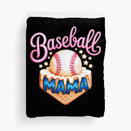 Baseball Mama Ice Cream Cone Star Sports Parent Duvet Covers