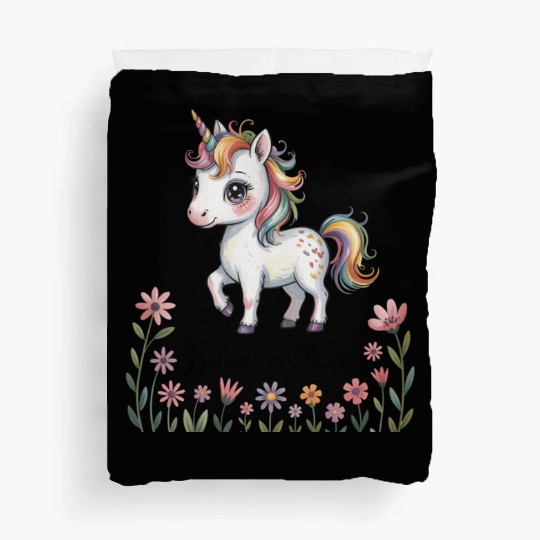 Believe in Magic – Cute Rainbow Unicorn Fantasy Duvet Covers