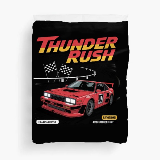 Thunder Rush – Retro JDM Racing Champion Duvet Covers
