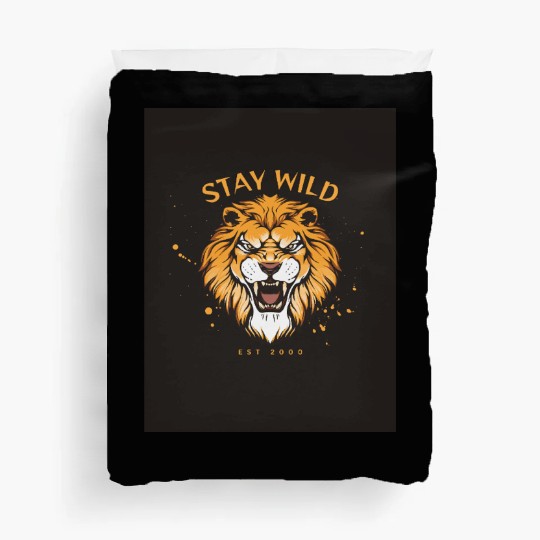 Orange Illustrative Stay Wild Duvet Covers