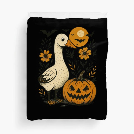 Goose Halloween Fall Silly Goose Boho Flower Duvet Covers