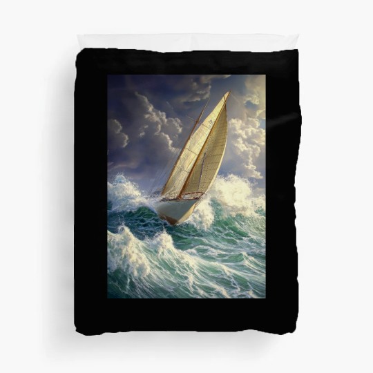 Wild Sailing Through the Storm Duvet Covers
