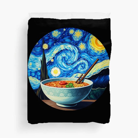 Van Gogh's Starry Night ramen noodle Bowl japanese Duvet Covers