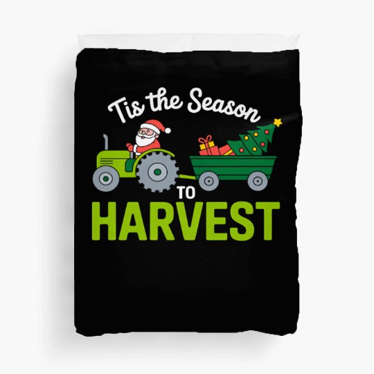 Tis The Season To Harvest Farm Tractor Christmas Duvet Covers