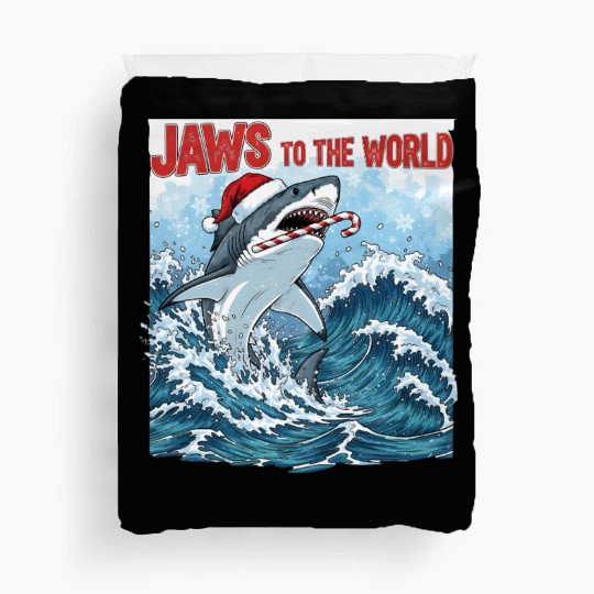 Jaws to the World – Christmastime Shark Attack Duvet Covers