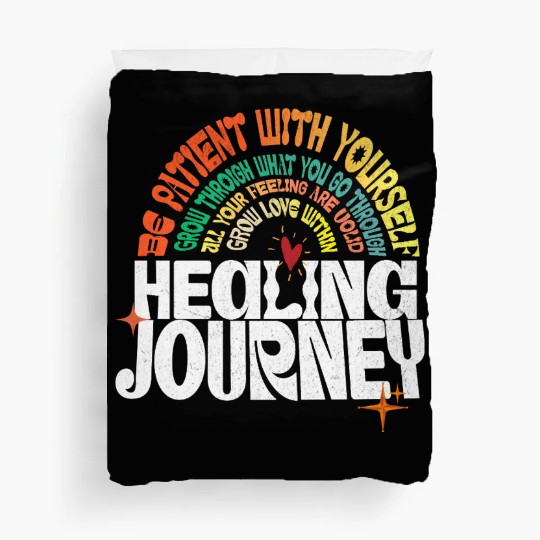 Healing Journey Positive Retro Typography Duvet Covers