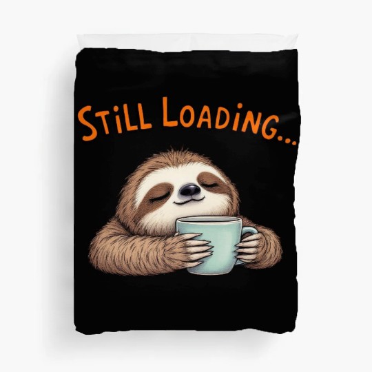 Relaxed Sloth Morning Coffee Design Duvet Covers