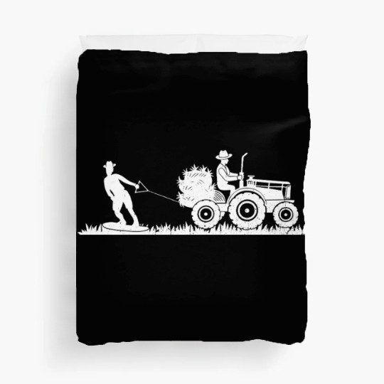 Funny Wakeboarding Farmer Wakesurfing Wakeboarding Duvet Covers