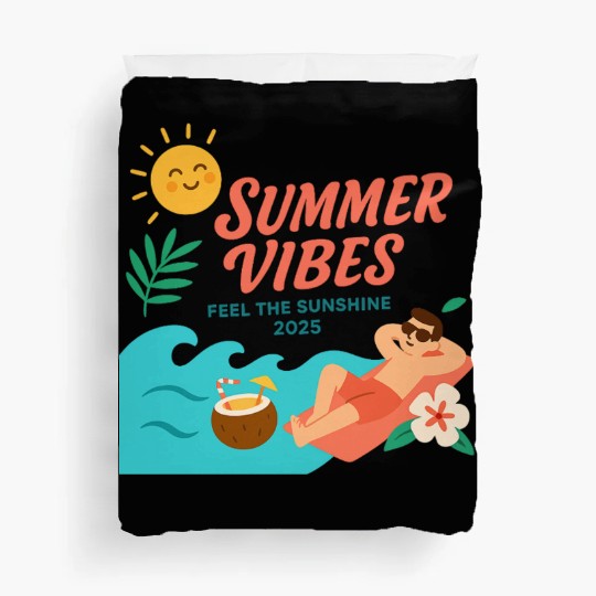 Summer Vibes Sunshine Illustration Duvet Covers