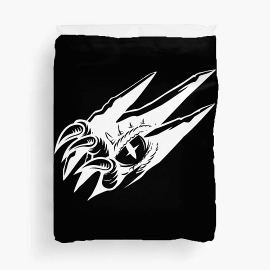 Dragon Eye Claw Rip White Outline Duvet Covers
