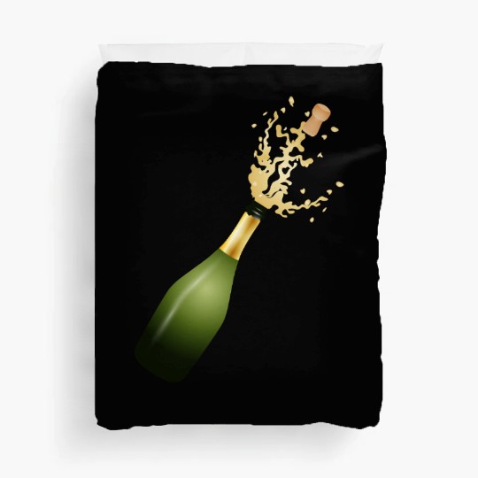 A champagne bottle – for New Year's Eve & parties Duvet Covers